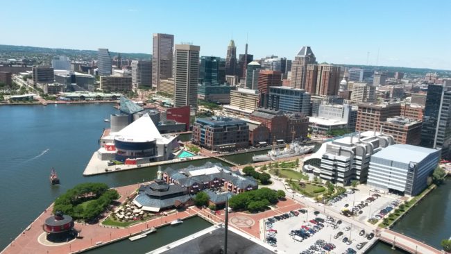 a view of baltimore, maryland on a sunny day