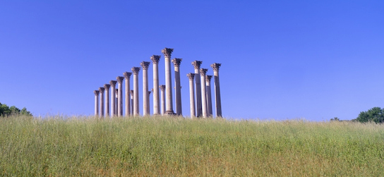 columns in a field at the US National Arboretum in Washington DC