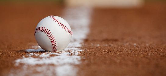 a baseball on the field at Nationals Park in Washington DC